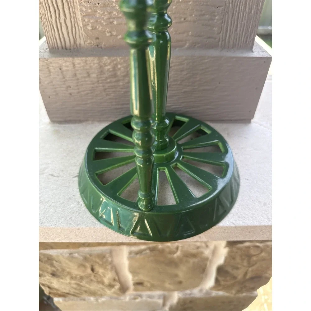 VTG Cast Iron GREEN ROOSTER Paper Towel Holder 15